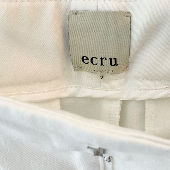 NWT Ecru Trousers Dress Pants Ankle Split hem Crop Ivory Off-White Coastal Sz 2 - Picture 15 of 16